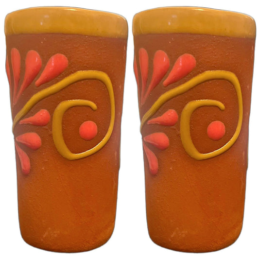 Cantaritos De Barro Mexican Shot Glasses, Yellow (2-Pack) - 2 Oz