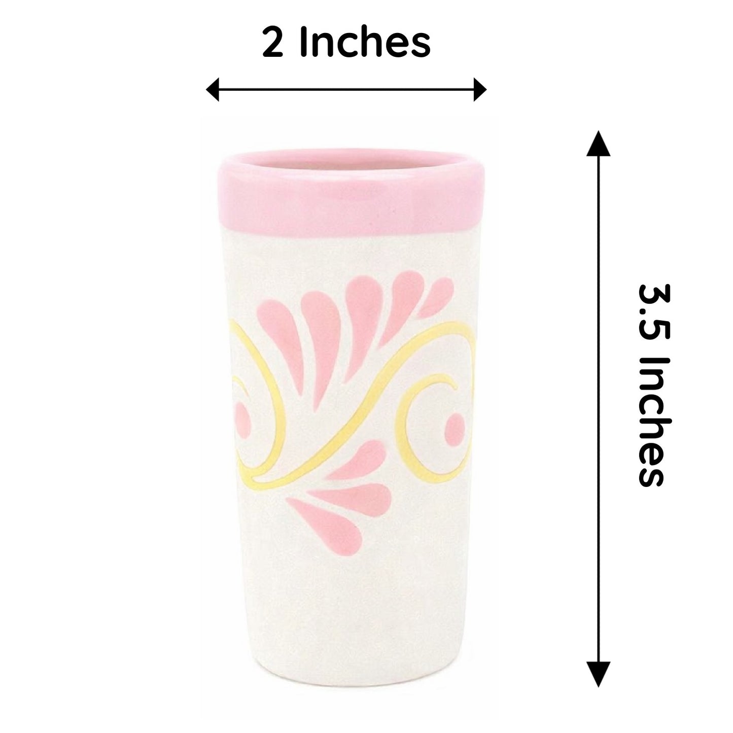 Cantaritos De Barro Mexican Shot Glasses, Pink (2-Pack) - 2 Oz