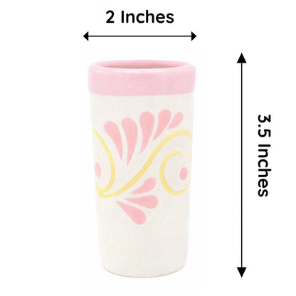 Cantaritos De Barro Mexican Shot Glasses, Pink (2-Pack) - 2 Oz