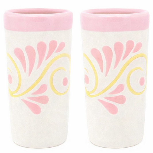 Cantaritos De Barro Mexican Shot Glasses, Pink (2-Pack) - 2 Oz