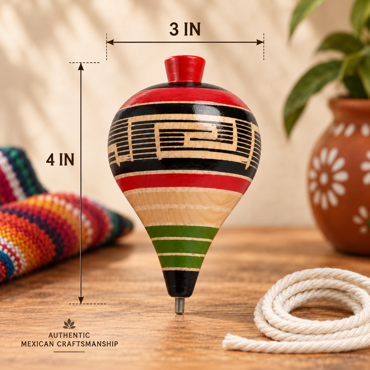 Trompo Mexicano — Handcrafted Wooden Spinning Top
