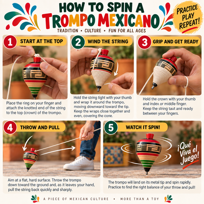Trompo Mexicano — Handcrafted Wooden Spinning Top